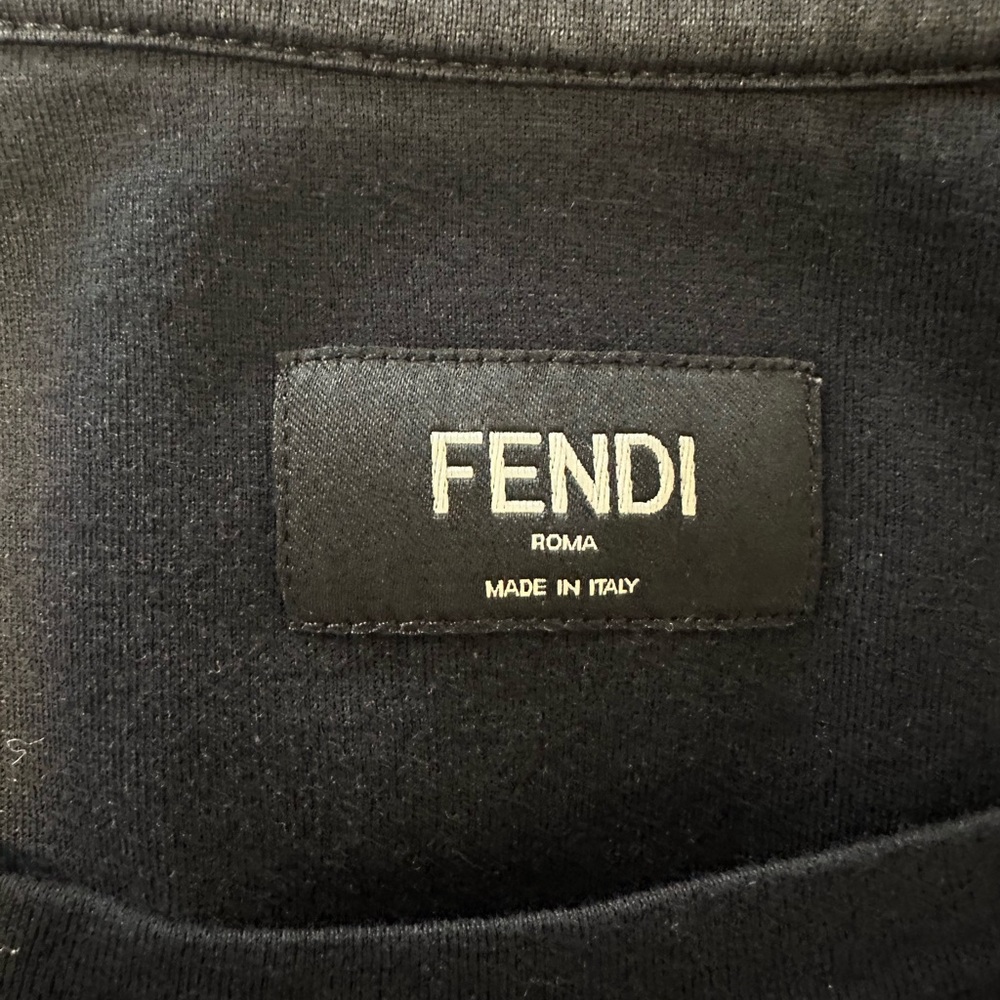 Authentic FENDI + Karl Lagerfield Collab Long Sleeve Tee Black